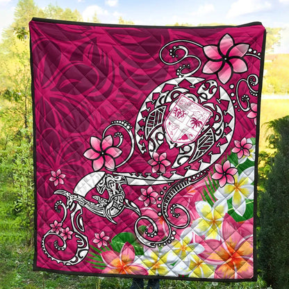 Fiji Premium Quilt  - Turtle Plumeria (Pink)