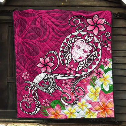 Fiji Premium Quilt  - Turtle Plumeria (Pink)