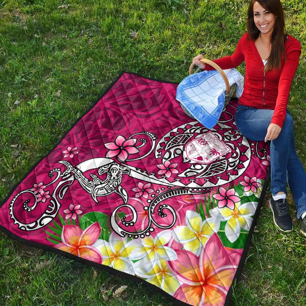 Fiji Premium Quilt  - Turtle Plumeria (Pink)