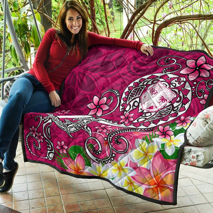 Fiji Premium Quilt  - Turtle Plumeria (Pink)