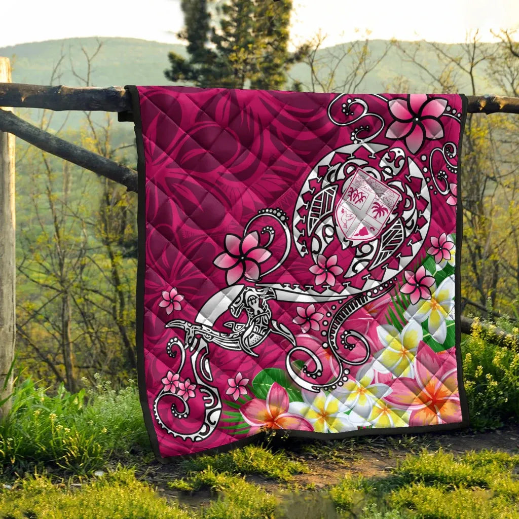 Fiji Premium Quilt  - Turtle Plumeria (Pink)