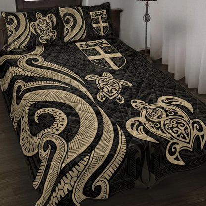 Fiji Quilt Bed Set - Gold Tentacle Turtle