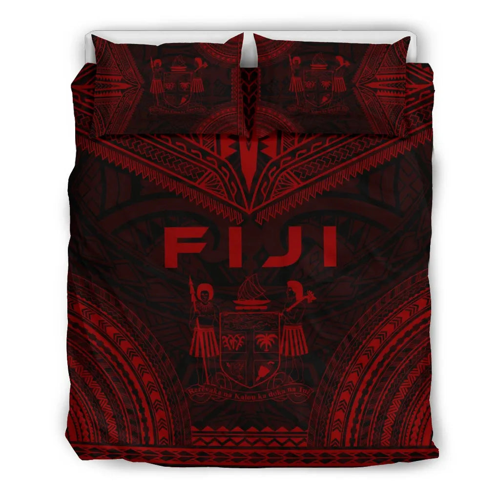 Fiji Polynesian Chief Duvet Cover Set - Red Version