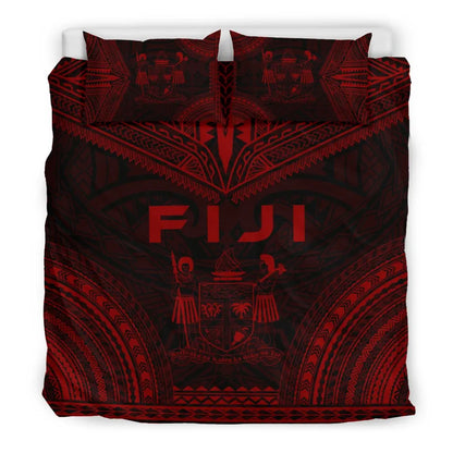 Fiji Polynesian Chief Duvet Cover Set - Red Version