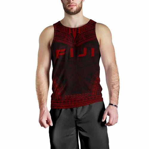 Fiji Men Tank Top - Polynesian Chief Red Version