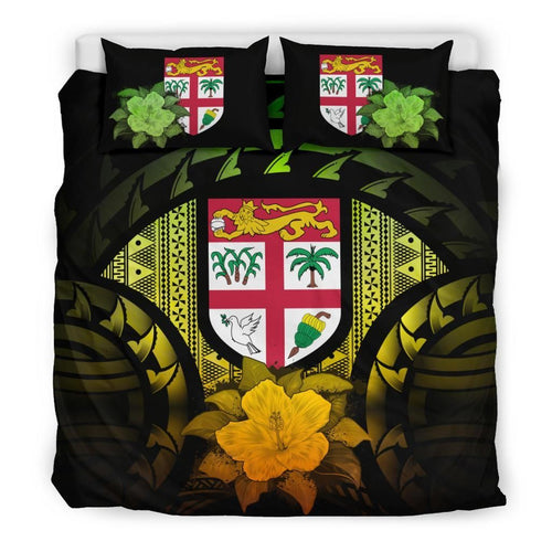 Fiji Duvet Cover Set - Fiji Flag & Reggae Hibiscus