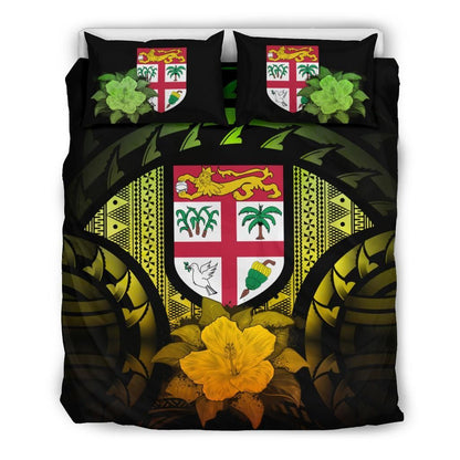 Fiji Duvet Cover Set - Fiji Flag & Reggae Hibiscus