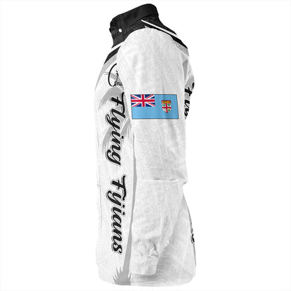 Fiji Long Sleeve Shirt Rugby Masi Flying Fijians Style