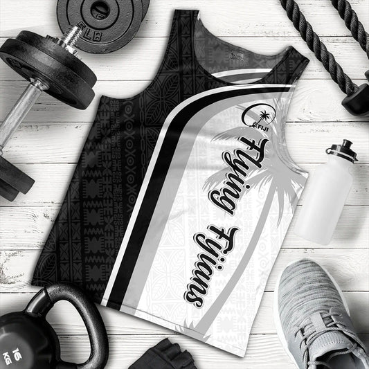 Fiji Tank Top Rugby Masi Flying Fijians Style