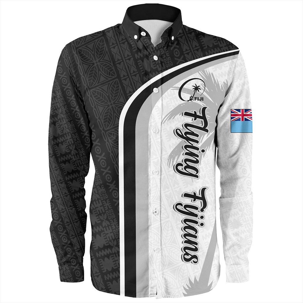 Fiji Long Sleeve Shirt Rugby Masi Flying Fijians Style