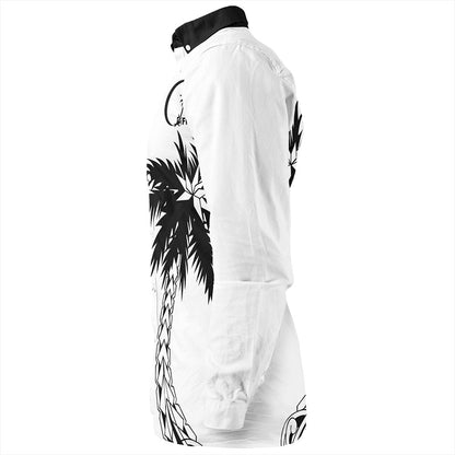 Fiji Long Sleeve Shirt Rugby Pattern Tattoo Coconut