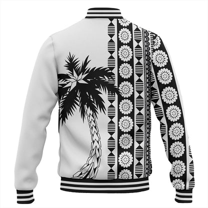 Fiji Baseball Jacket Rugby Pattern Tattoo Coconut