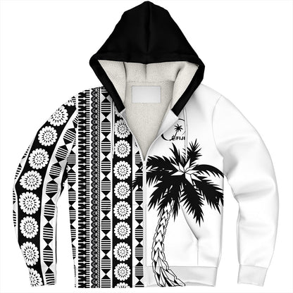 Fiji Sherpa Hoodie Rugby Pattern Tattoo Coconut