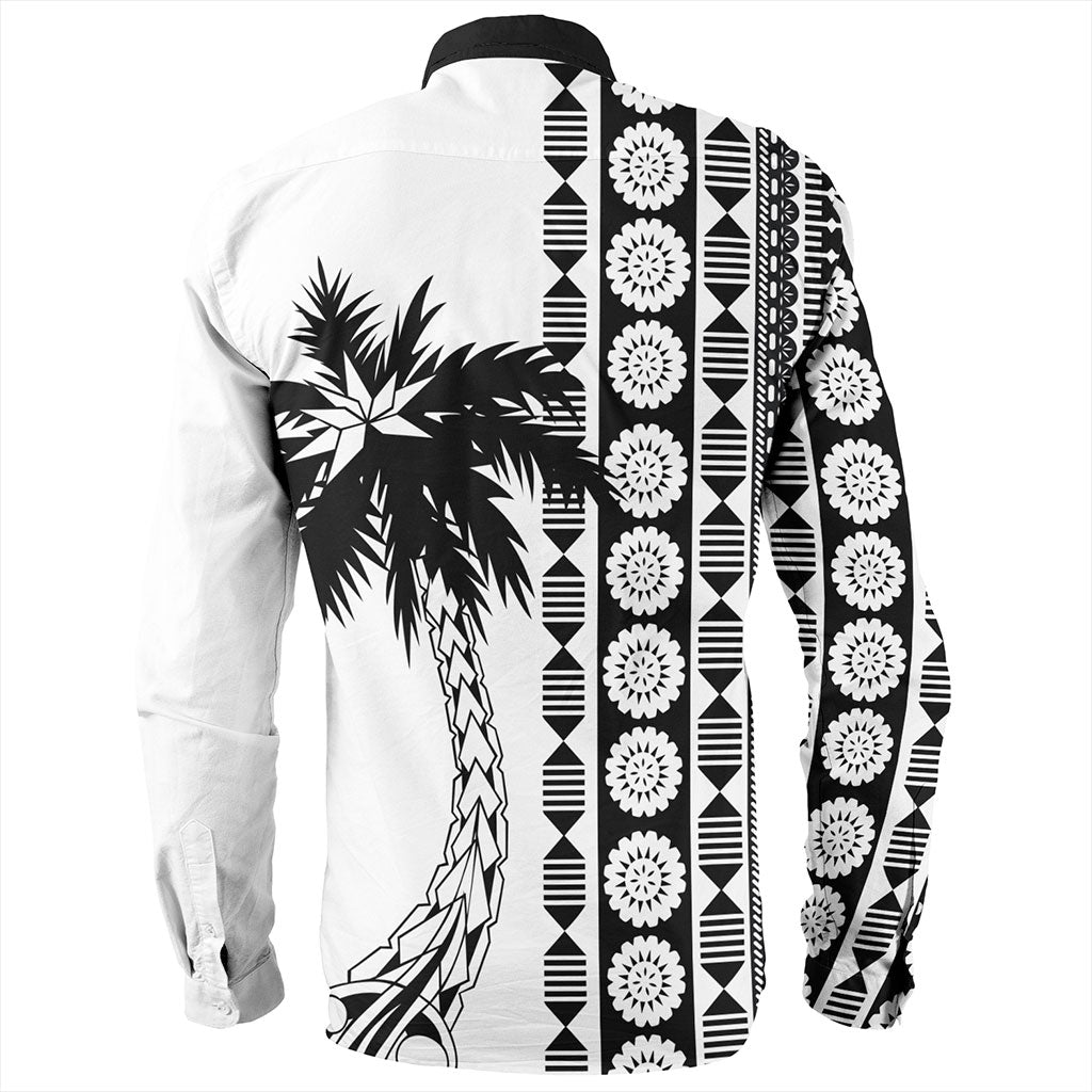 Fiji Long Sleeve Shirt Rugby Pattern Tattoo Coconut
