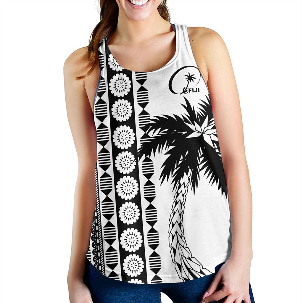 Fiji Women Tank Rugby Pattern Tattoo Coconut