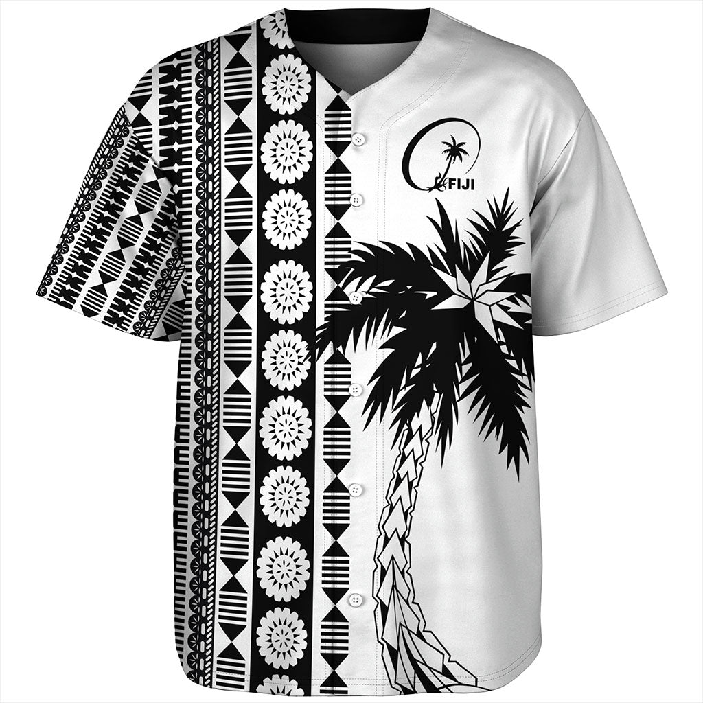 Fiji Baseball Shirt Rugby Pattern Tattoo Coconut