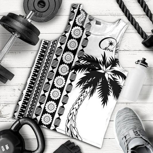 Fiji Tank Top Rugby Pattern Tattoo Coconut
