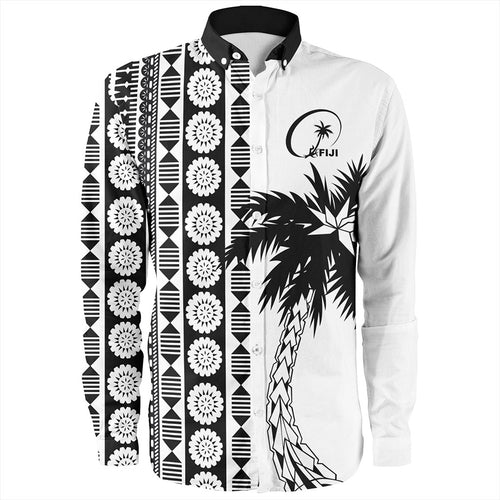 Fiji Long Sleeve Shirt Rugby Pattern Tattoo Coconut