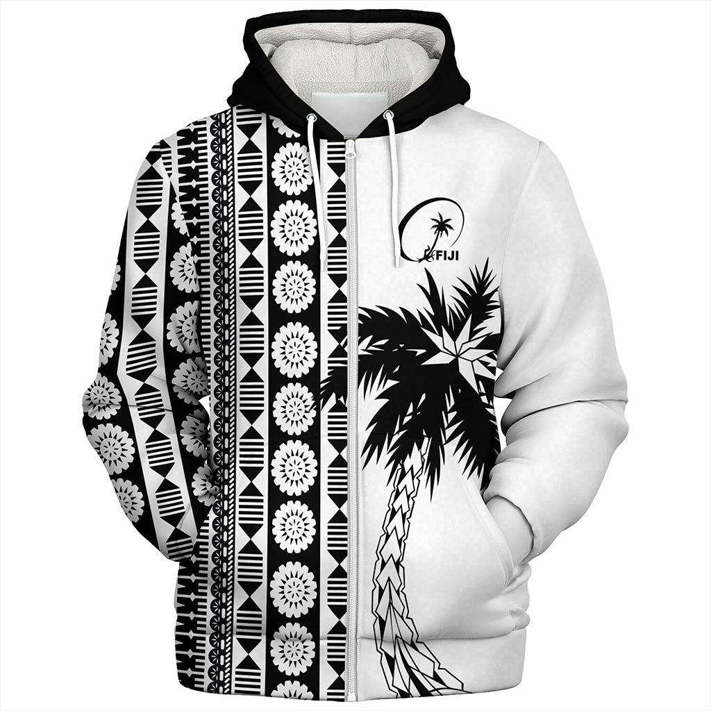 Fiji Sherpa Hoodie Rugby Pattern Tattoo Coconut
