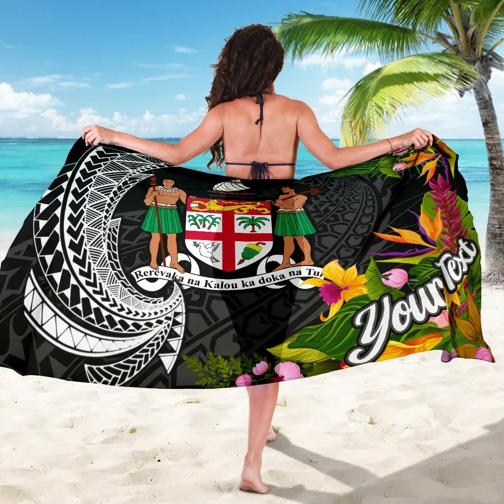 Fiji Sarong - Custom Personalised Seal Spiral Polynesian Patterns
