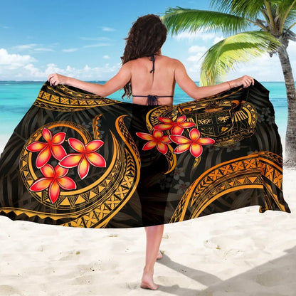 Fiji Sarong - Gold Plumeria Coat of Arm