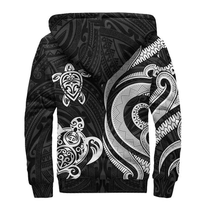 Fiji Sherpa Hoodie - White Tentacle Turtle Crest