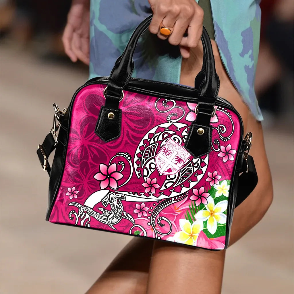 Fiji Shoulder Handbag - Turtle Plumeria (Pink)
