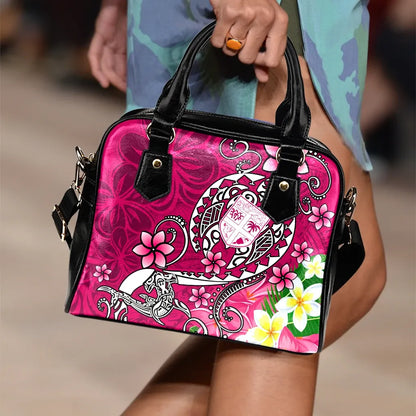 Fiji Shoulder Handbag - Turtle Plumeria (Pink)