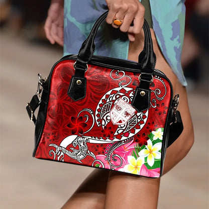 Fiji Shoulder Handbag - Turtle Plumeria (Red)