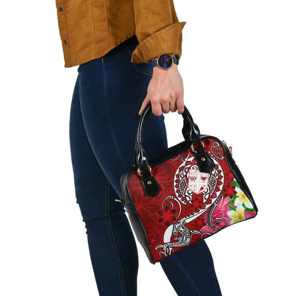 Fiji Shoulder Handbag - Turtle Plumeria (Red)