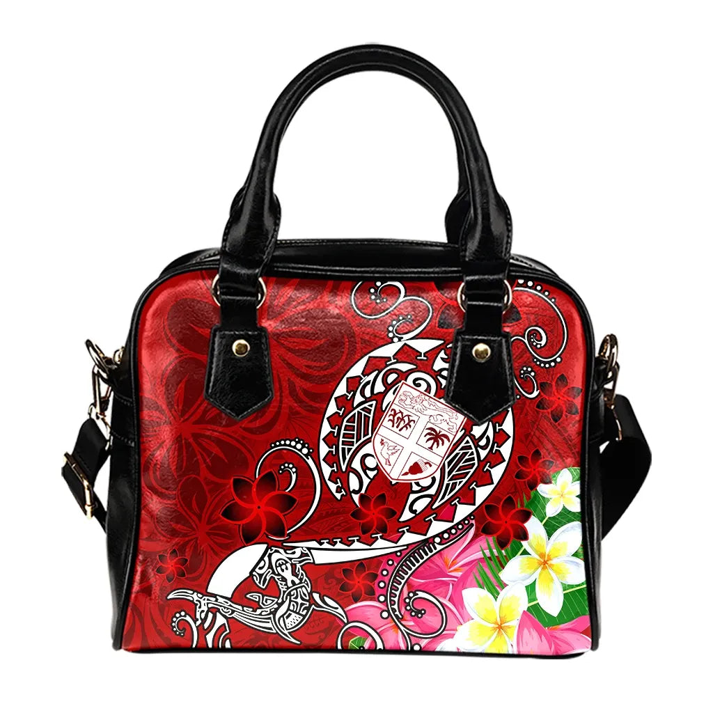 Fiji Shoulder Handbag - Turtle Plumeria (Red)