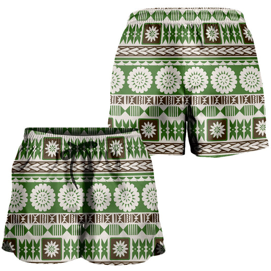 Fiji Women Shorts Tapa Bula Pattern