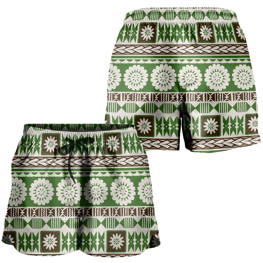 Fiji Women Shorts Tapa Bula Pattern