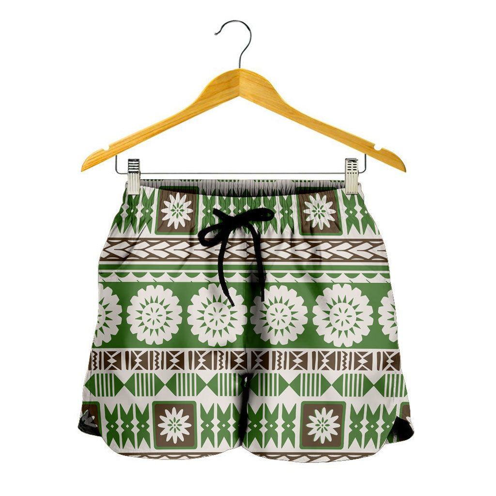 Fiji Women Shorts Tapa Bula Pattern