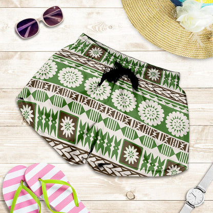 Fiji Women Shorts Tapa Bula Pattern