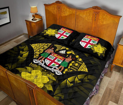 Fiji Polynesian Quilt Bed Set Hibiscus Yellow