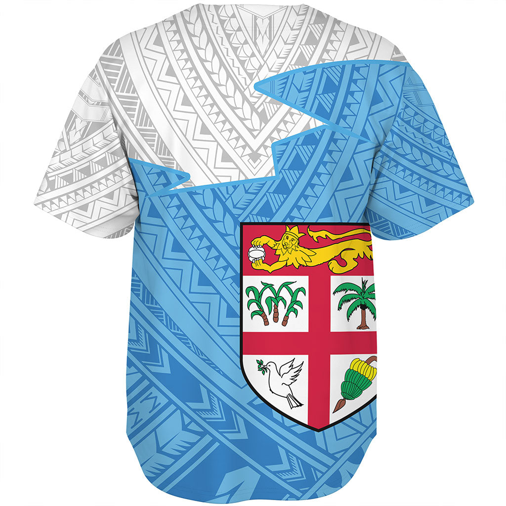 Fiji Baseball Shirt Polynesian Tattoo Flag And Coat Of Arms