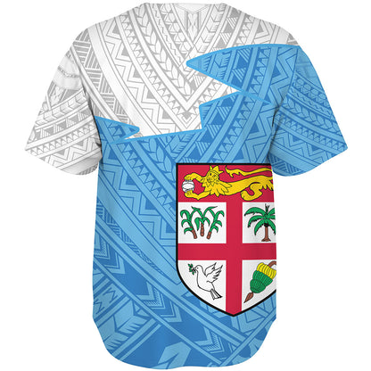 Fiji Baseball Shirt Polynesian Tattoo Flag And Coat Of Arms