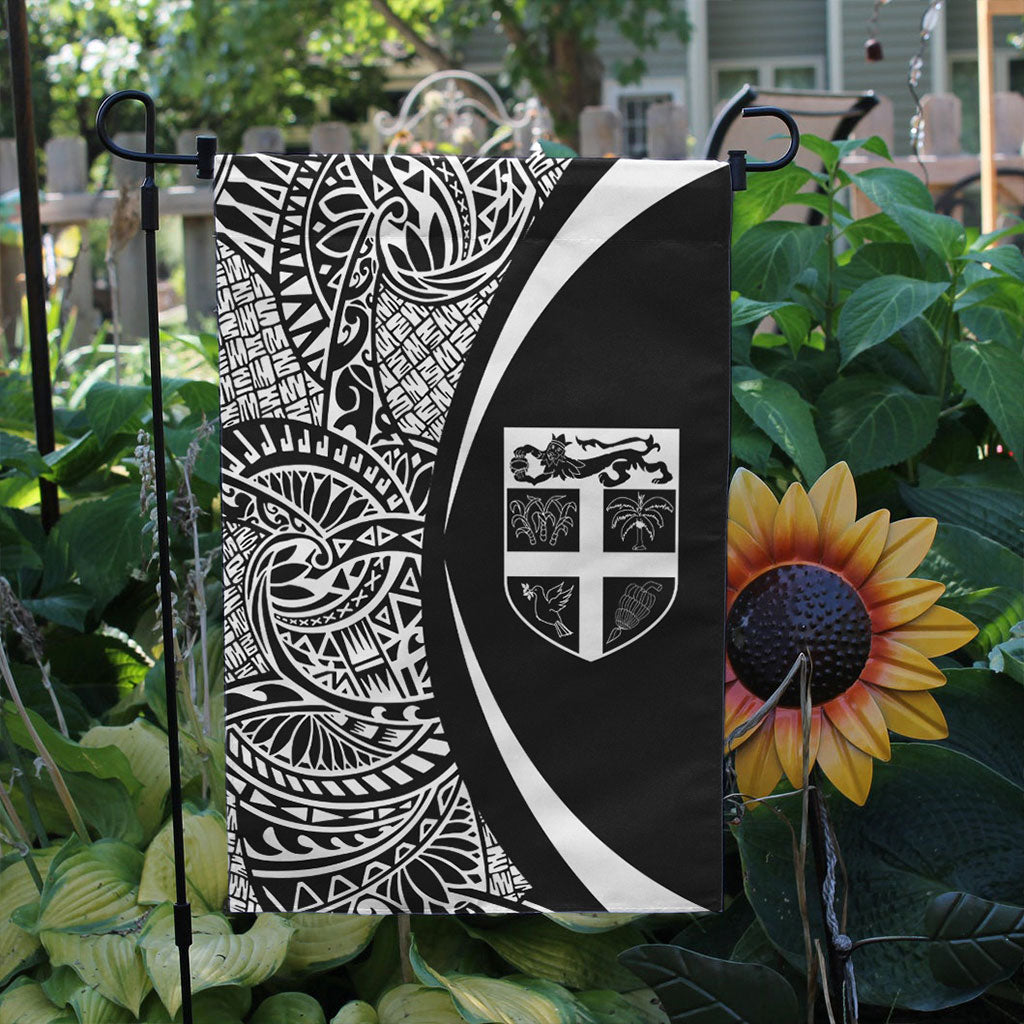 Fiji Garden Flag Lauhala Circle White
