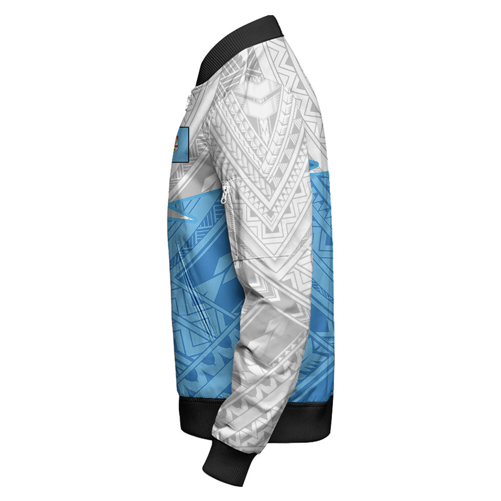 Fiji Bomber Jacket Polynesian Tattoo Flag And Coat Of Arms