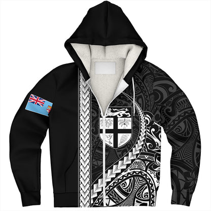 Fiji Sherpa Hoodie Tribal Melanesian Coat Of Arms