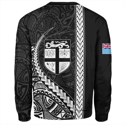 Fiji Sweatshirt Tribal Melanesian Coat Of Arms
