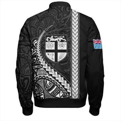Fiji Bomber Jacket Tribal Melanesian Coat Of Arms