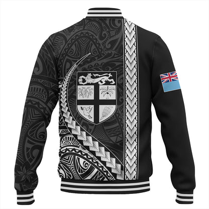 Fiji Baseball Jacket Tribal Melanesian Coat Of Arms