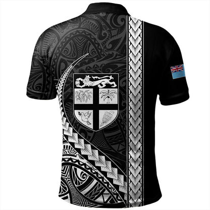 Fiji Polo Shirt Tribal Melanesian Coat Of Arms