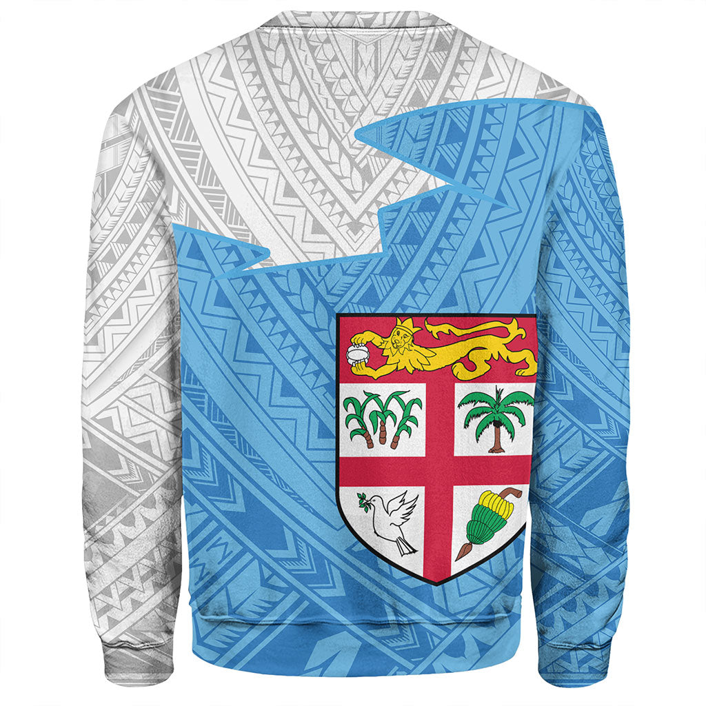 Fiji Sweatshirt Polynesian Tattoo Flag And Coat Of Arms