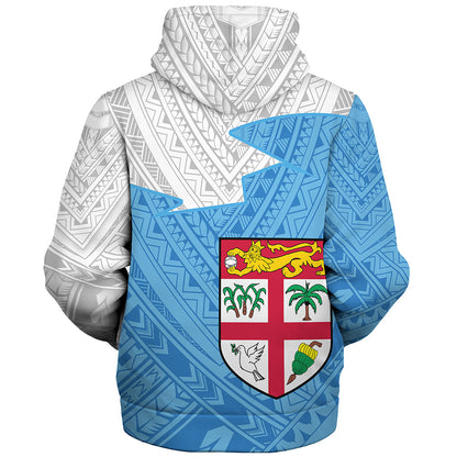 Fiji Sherpa Hoodie Polynesian Tattoo Flag And Coat Of Arms