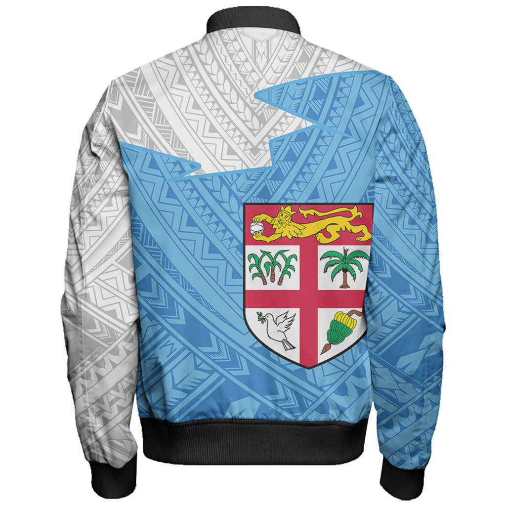 Fiji Bomber Jacket Polynesian Tattoo Flag And Coat Of Arms