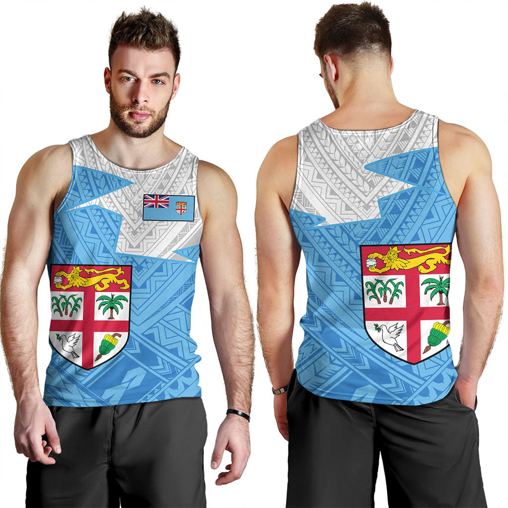 Fiji Tank Top Polynesian Tattoo Flag And Coat Of Arms
