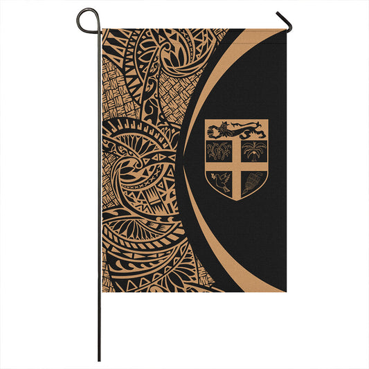 Fiji Garden Flag Lauhala Circle Gold